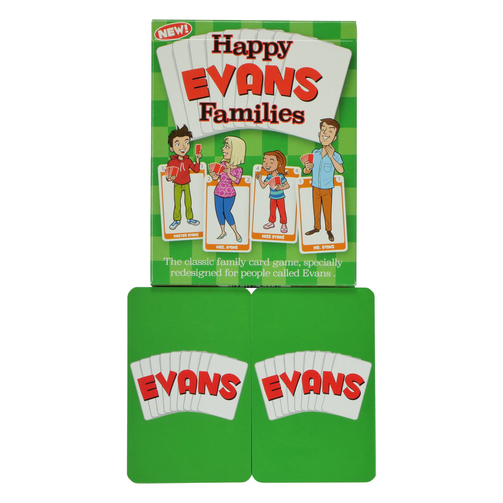 The name Evans and our Evans Happy Families Game