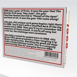 Born in 1968 - THE GAME. A brilliant new 1968 gift especially for the '68 generation - Go For It Games UK