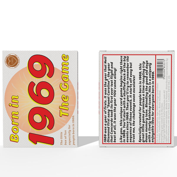 Born in 1969 - THE GAME. A fantastic new 1969 gift, tracking the lives of the '69 generation. Grab your 1969 cards now!