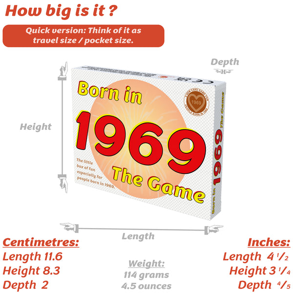 Born in 1969 - THE GAME. A fantastic new 1969 gift, tracking the lives of the '69 generation. Grab your 1969 cards now!