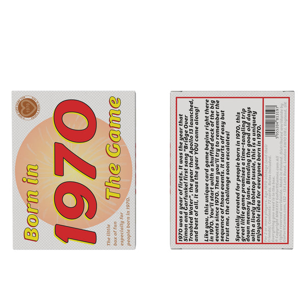 Born in 1970 - THE GAME. Fantastic new 1970 gift, exclusively for the '70 generation