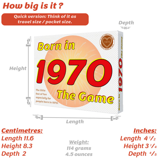 Born in 1970 - THE GAME. Fantastic new 1970 gift, exclusively for the '70 generation