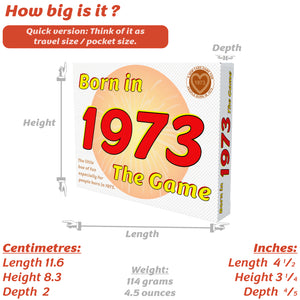 Born in 1973 - THE GAME - the perfect 1973 gift for anyone born in 1973! - Go For It Games UK