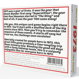 Born in 1973 - THE GAME - the perfect 1973 gift for anyone born in 1973! - Go For It Games UK