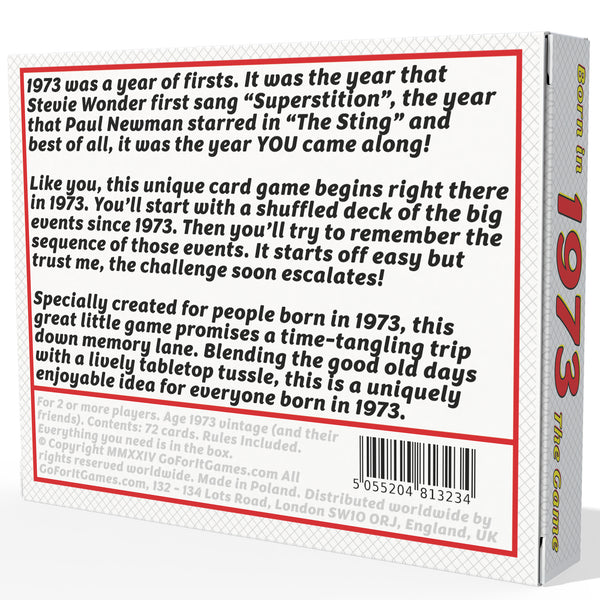Born in 1973 - THE GAME - the perfect 1973 gift for anyone born in 1973!
