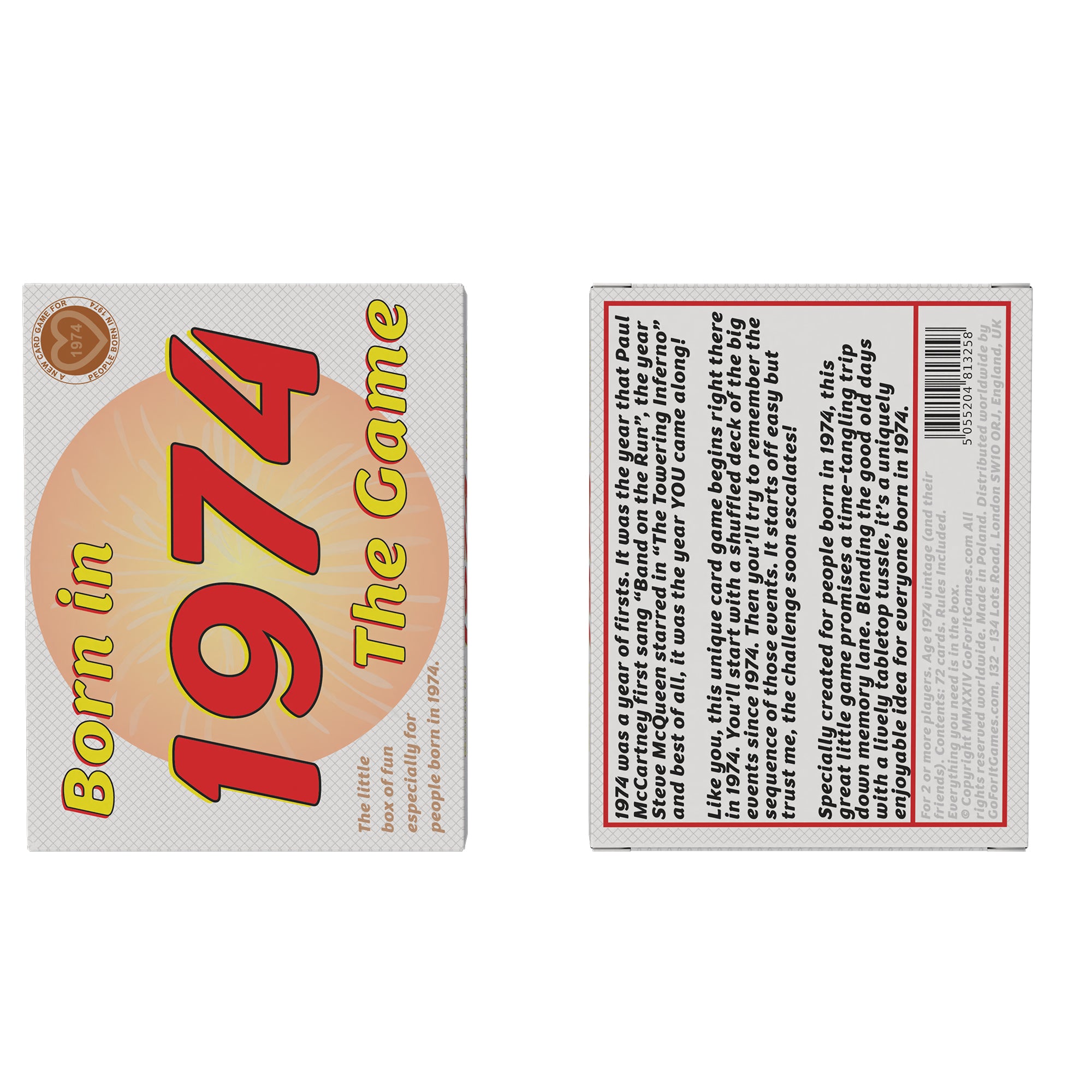 Born in 1974 - THE GAME - the greatest 1974 gift for people born in 1974! - Go For It Games UK