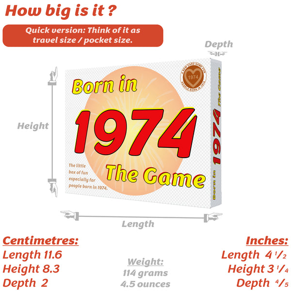Born in 1974 - THE GAME - the greatest 1974 gift for people born in 1974!