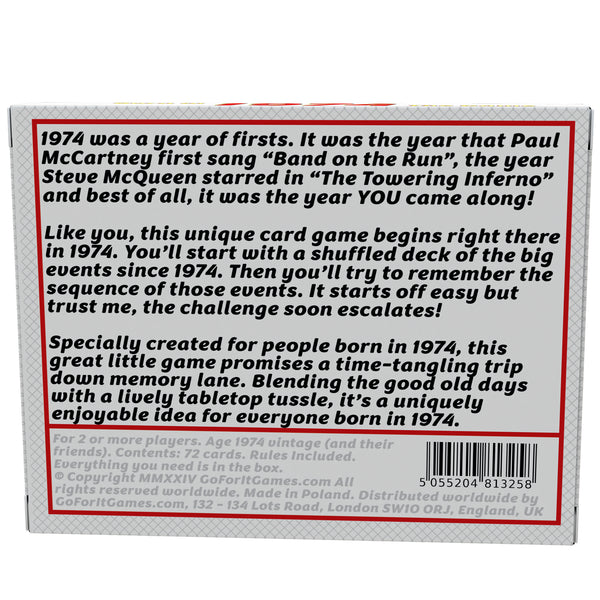 Born in 1974 - THE GAME - the greatest 1974 gift for people born in 1974!