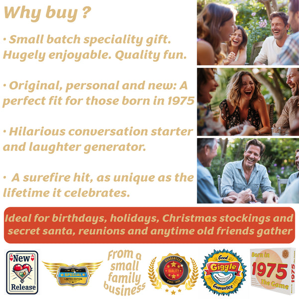 Born in 1975 - THE GAME. Our fantastic new 1975 gift for the '75 generation