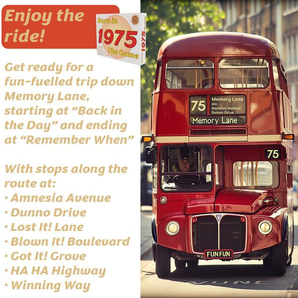 Born in 1975 - THE GAME. Our fantastic new 1975 gift for the '75 generation