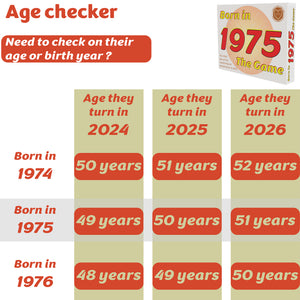 Born in 1975 - THE GAME. Our fantastic new 1975 gift for the '75 generation - Go For It Games UK