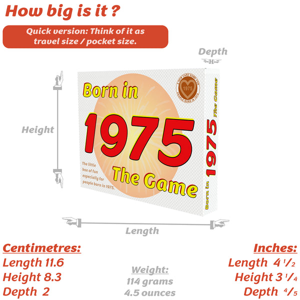 Born in 1975 - THE GAME. Our fantastic new 1975 gift for the '75 generation
