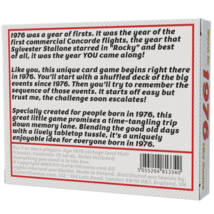 Born in 1976 - THE GAME. Tracking the lives of the '76 generation - Go For It Games UK