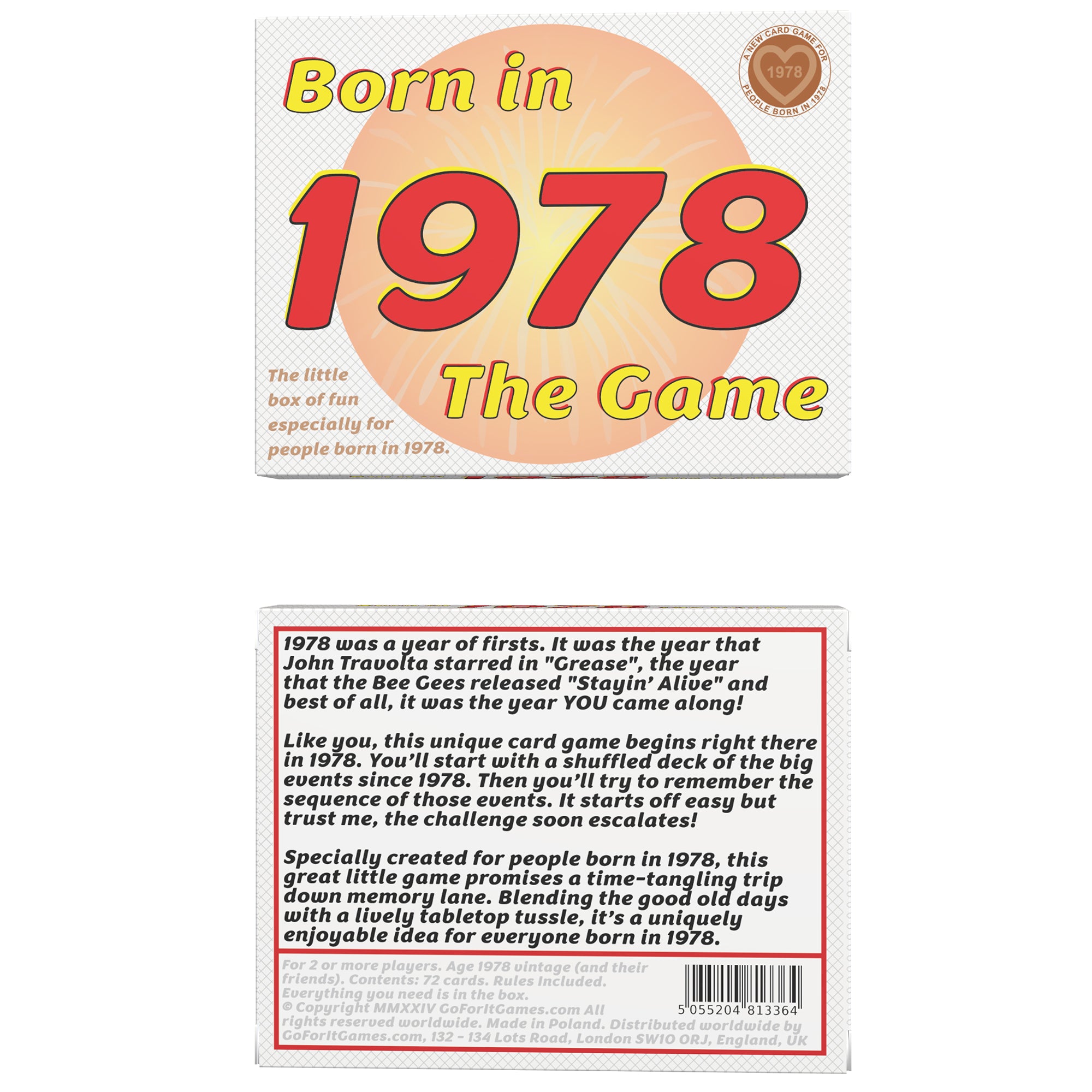 Born in 1978 - THE GAME. Our new card game especially for the generation of '78. - Go For It Games UK