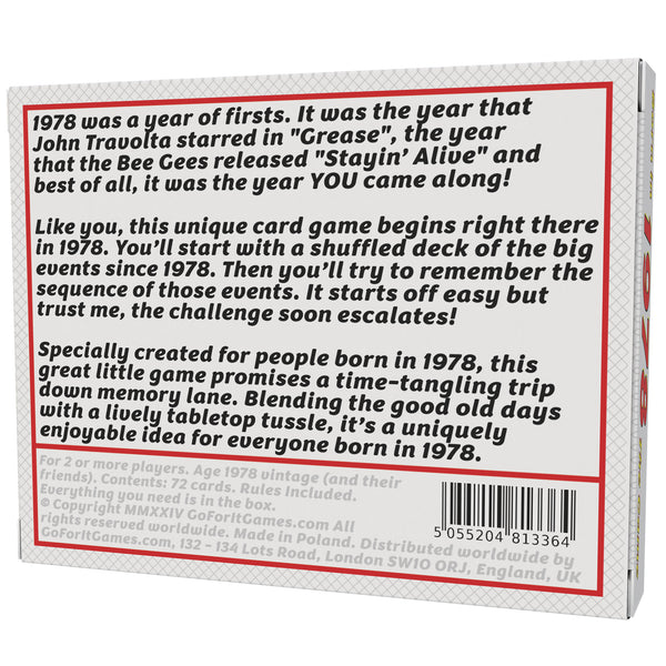 Born in 1978 - THE GAME. Our new card game especially for the generation of '78.