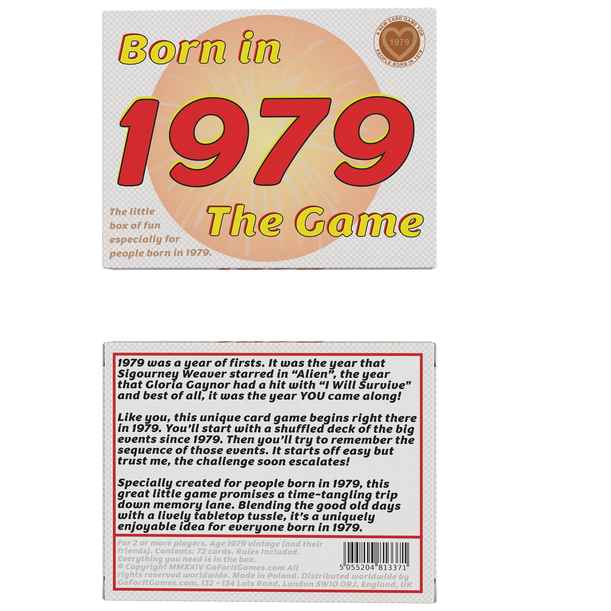 Born in 1979 - THE GAME. Hilarious fun for the special souls born in 1979. - Go For It Games UK