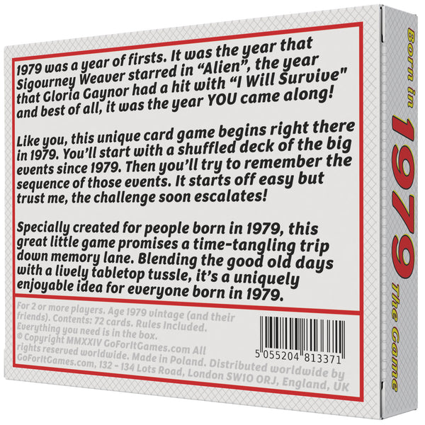 Born in 1979 - THE GAME. Hilarious fun for the special souls born in 1979.