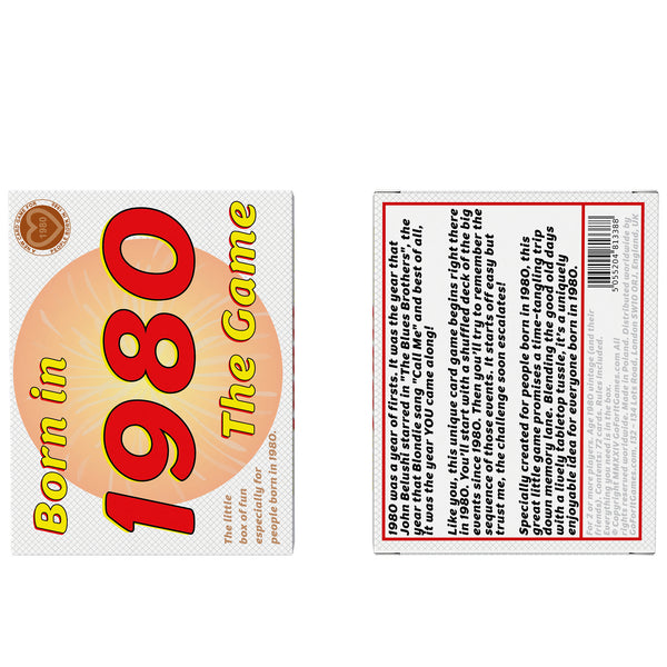 Born in 1980 - THE GAME. Fantastic new 1980 gift uniquely for the '80 generation.
