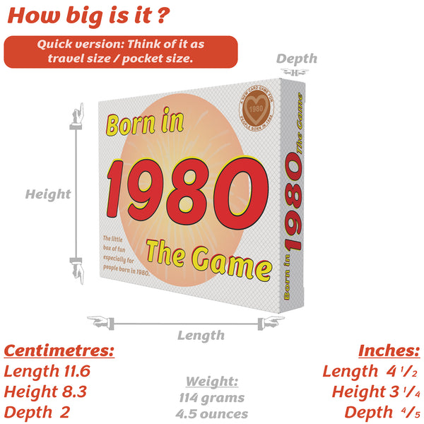 Born in 1980 - THE GAME. Fantastic new 1980 gift uniquely for the '80 generation.