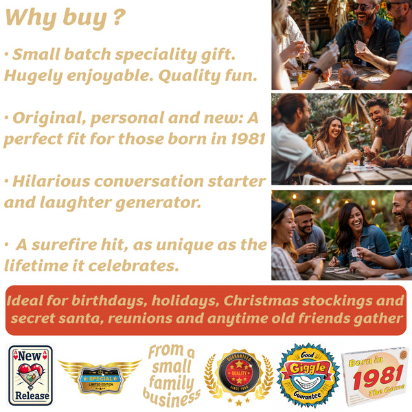 Born in 1981 - THE GAME. New 1981 gift, uniquely for the babies of '81