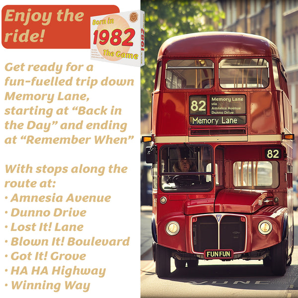 Born in 1982 - THE GAME. Our new game that tracks a life that began in 1982...It's the ultimate 1982 gift idea!