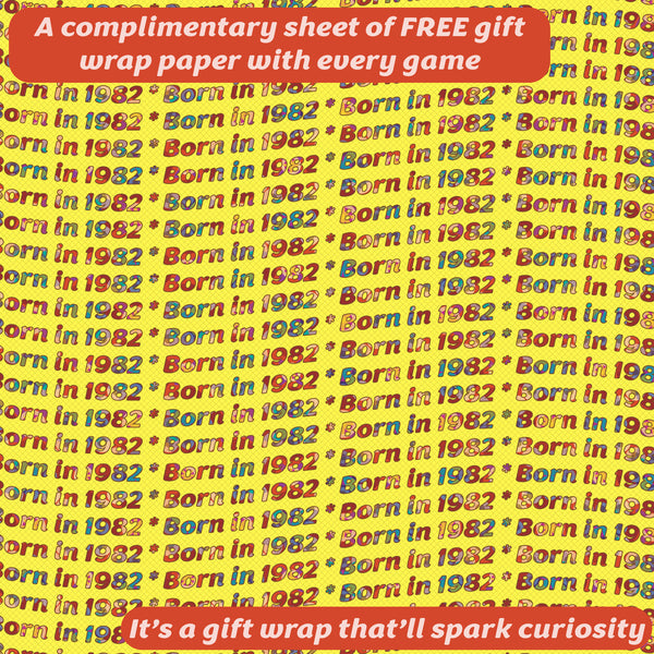 Born in 1982 - THE GAME. Our new game that tracks a life that began in 1982...It's the ultimate 1982 gift idea!