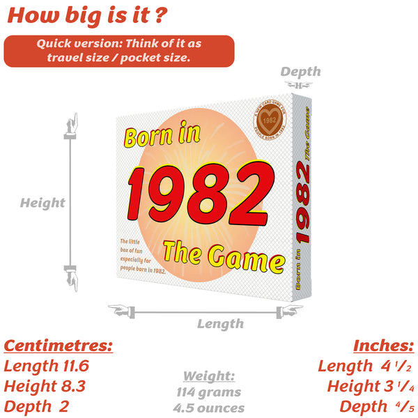 Born in 1982 - THE GAME. Our new game that tracks a life that began in 1982...It's the ultimate 1982 gift idea!