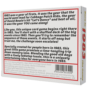 Born in 1983 - The Game: Our 1983 Card Game "of a lifetime", especially for '83 Babies. The ultimate 1983 gift! - Go For It Games UK