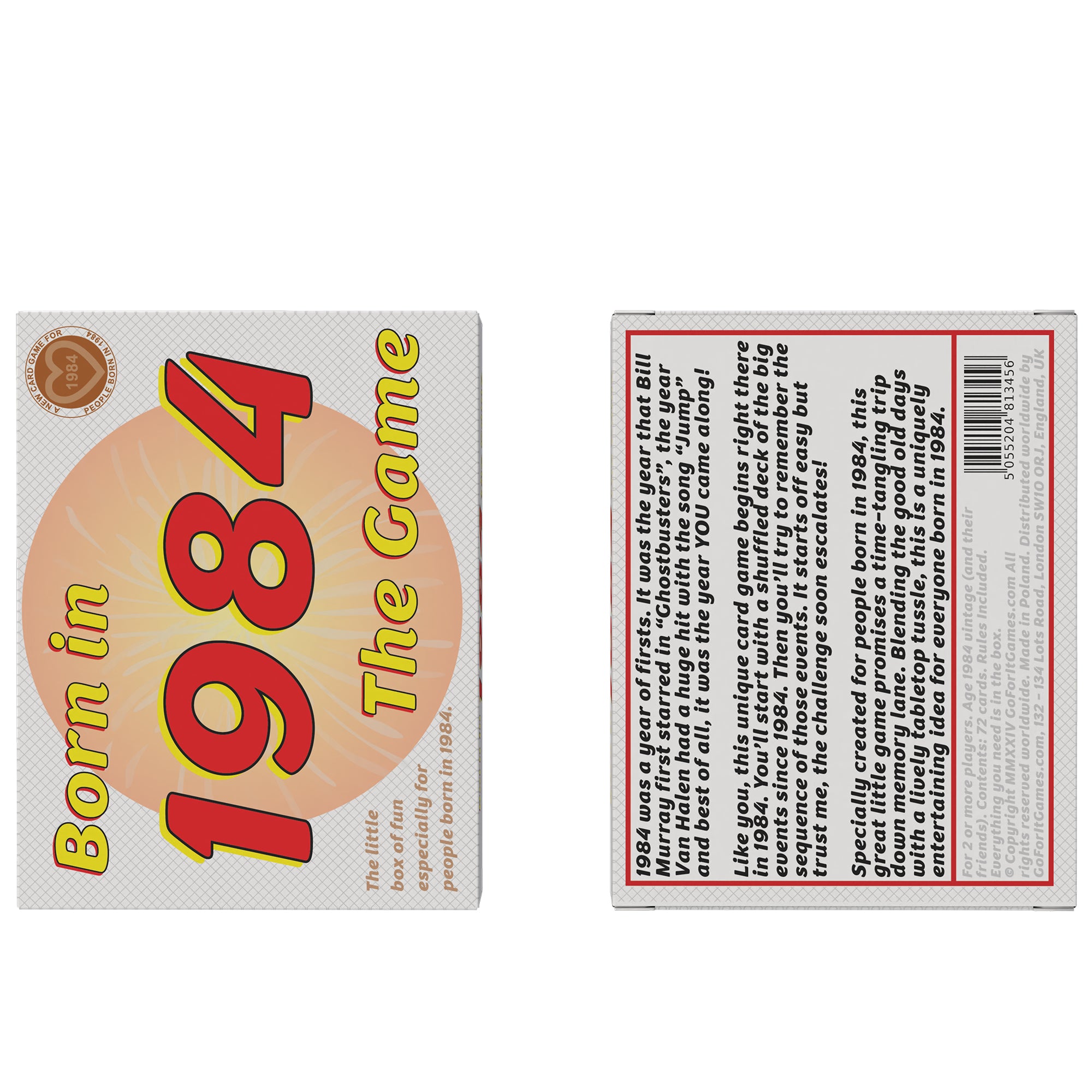 Born in 1984 - THE GAME. Our new 1984 gift that's a hilarious ride down memory lane for the newborns of '84 - Go For It Games UK