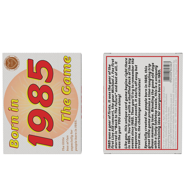Born in 1985 - THE GAME. A hilarious romp through the decades. The ultimate 1985 gift for the '85 generation!