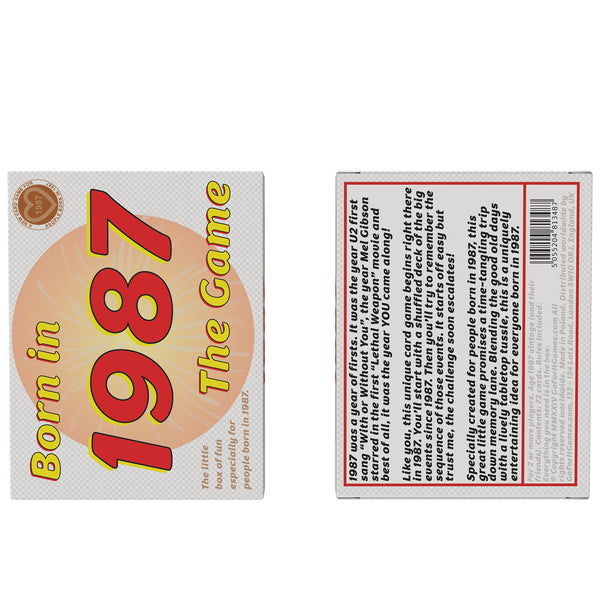 Born in 1987 - THE GAME - Our unique new card game tracking the lives of people born in 1987. The ultimate 1987 gift!