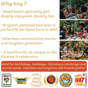 Born in 1987 - THE GAME - Our unique new card game tracking the lives of people born in 1987. The ultimate 1987 gift! - Go For It Games UK