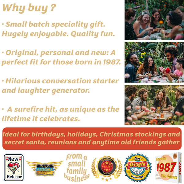 Born in 1987 - THE GAME - Our unique new card game tracking the lives of people born in 1987. The ultimate 1987 gift!