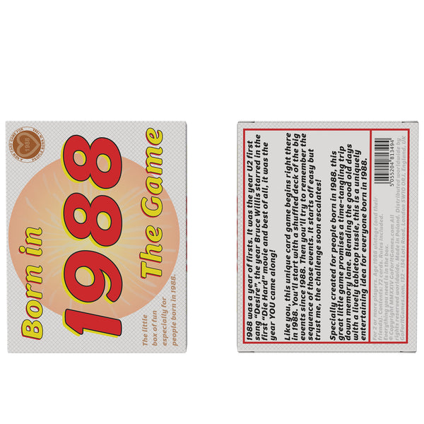 Born in 1988 - THE GAME. Our hilarious new card game that tracks the lives of people who were Born in 1988!