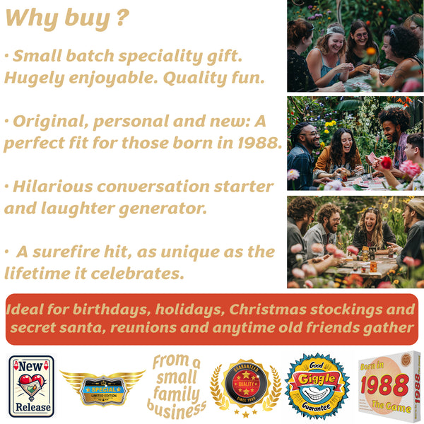 Born in 1988 - THE GAME. Our hilarious new card game that tracks the lives of people who were Born in 1988!