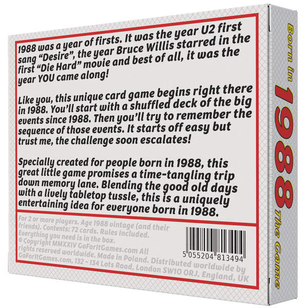 Born in 1988 - THE GAME. Our hilarious new card game that tracks the lives of people who were Born in 1988!