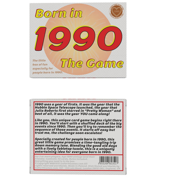 Born in 1990 - the card game! A hilarious table-top journey through a lifetime
