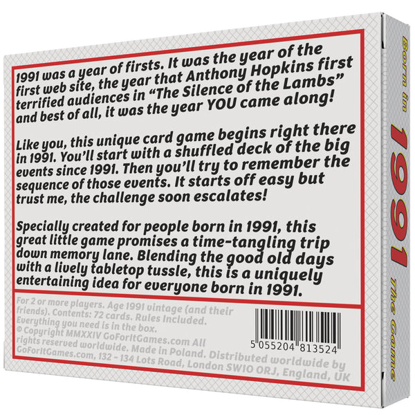 Born in 1991 - THE CARD GAME. A game that echoes the special lives that began in 1991.