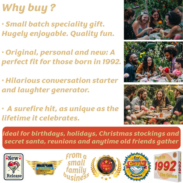 Born in 1992 - THE GAME. Brilliant new 1992 gift, especially for the legends of '92