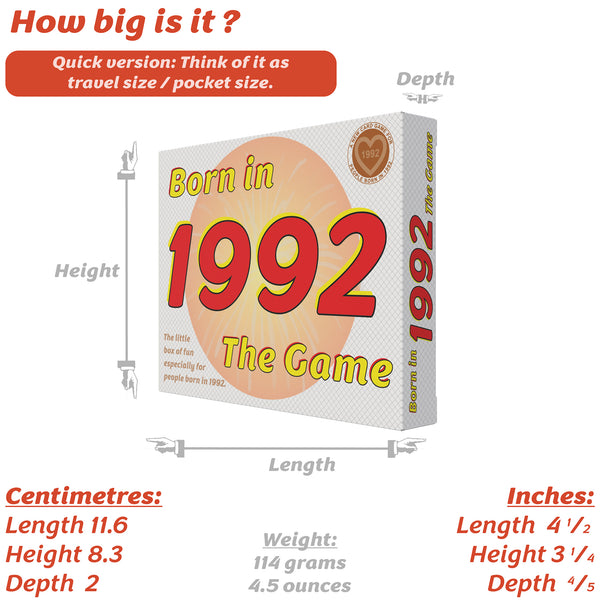 Born in 1992 - THE GAME. Brilliant new 1992 gift, especially for the legends of '92