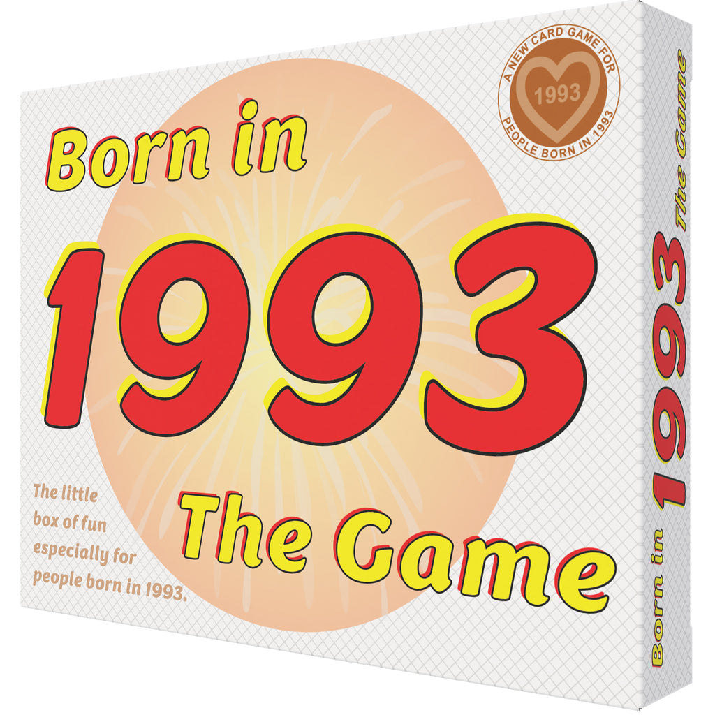 Born in 1993 - THE GAME. A new 1993 card game especially for the '93 generation - Go For It Games UK
