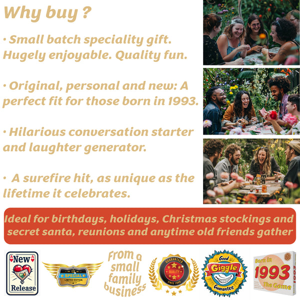 Born in 1993 - THE GAME. A new 1993 card game especially for the '93 generation