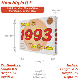 Born in 1993 - THE GAME. A new 1993 card game especially for the '93 generation - Go For It Games UK