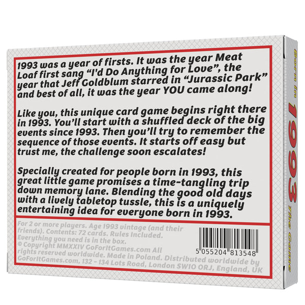 Born in 1993 - THE GAME. A new 1993 card game especially for the '93 generation