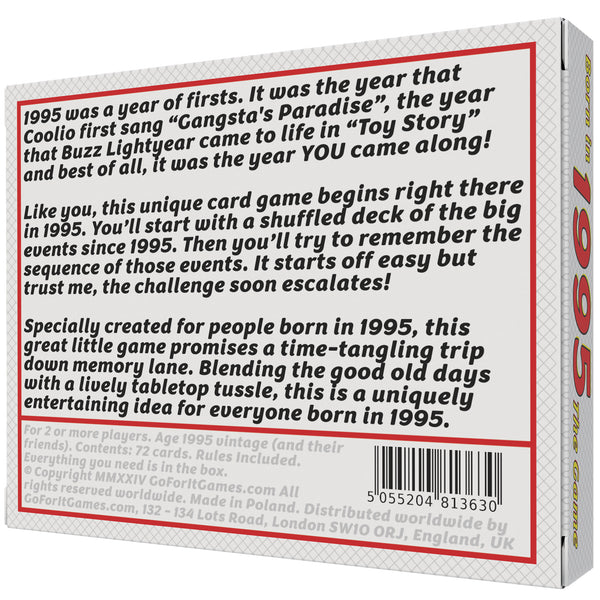 Born in 1995 - THE GAME. Our hilarious new 1995 gift: A brilliant 1995 card game