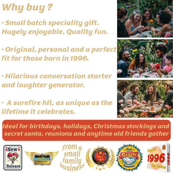 Born in 1996 - THE GAME. Huge fun for the '96 generation with this new 1996 gift