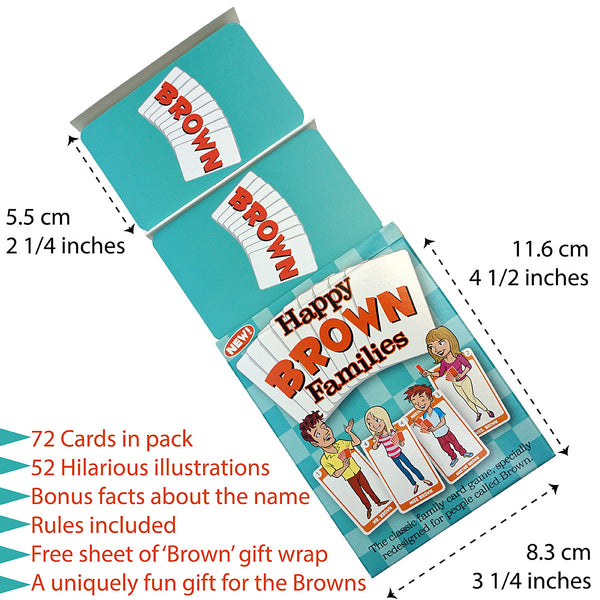 Personalized BROWN Family edition of the Happy Families Card Game - Go For It Games UK