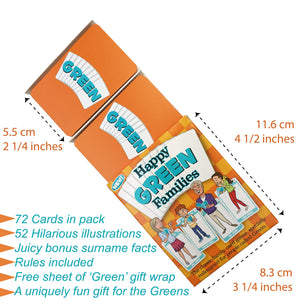 GREEN FAMILY EDITION of the Happy Families Card Game - Go For It Games UK