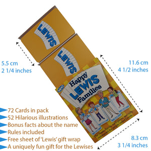 Happy Families Card Game for families with the surname Lewis - Go For It Games UK