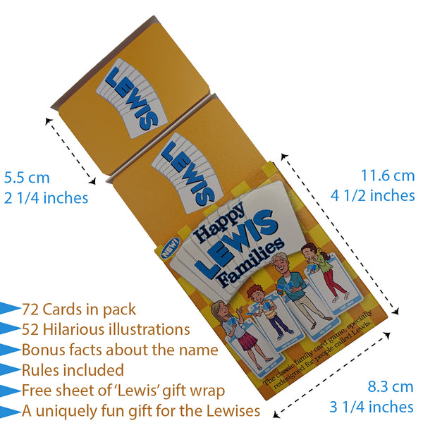 Happy Families Card Game for families with the surname Lewis - Go For It Games UK
